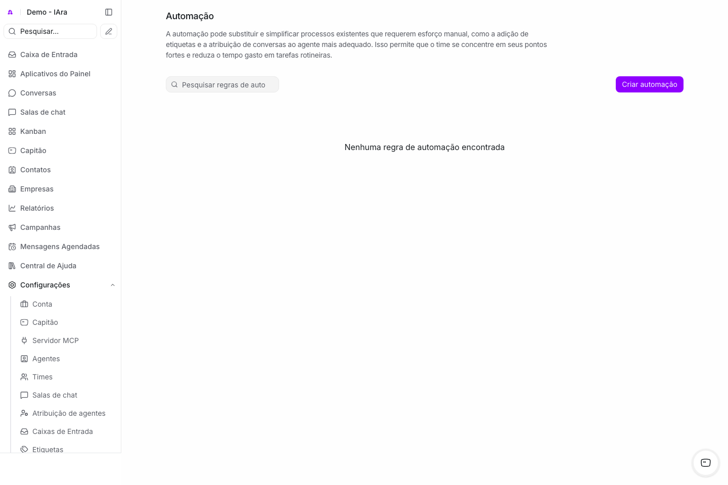 automações.