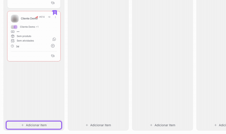 adicionar item no Kanban.
